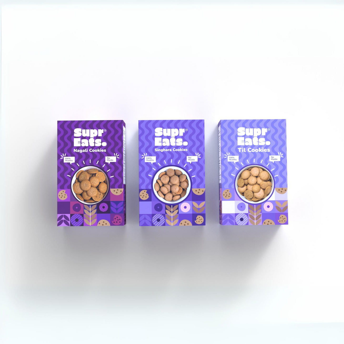 Ragi | Singhara | Teel | Mini millet cookies | Pack of 3