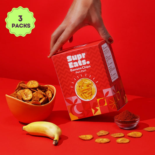 Peri Peri Banana Chips | 3 Box | Minimal Fried Chips |  Spicy Treat | 150g x 3