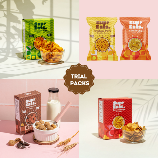 Trial Pack | Banana Chips, Chickpea Sticks & Wheat Cookies  |  5 items