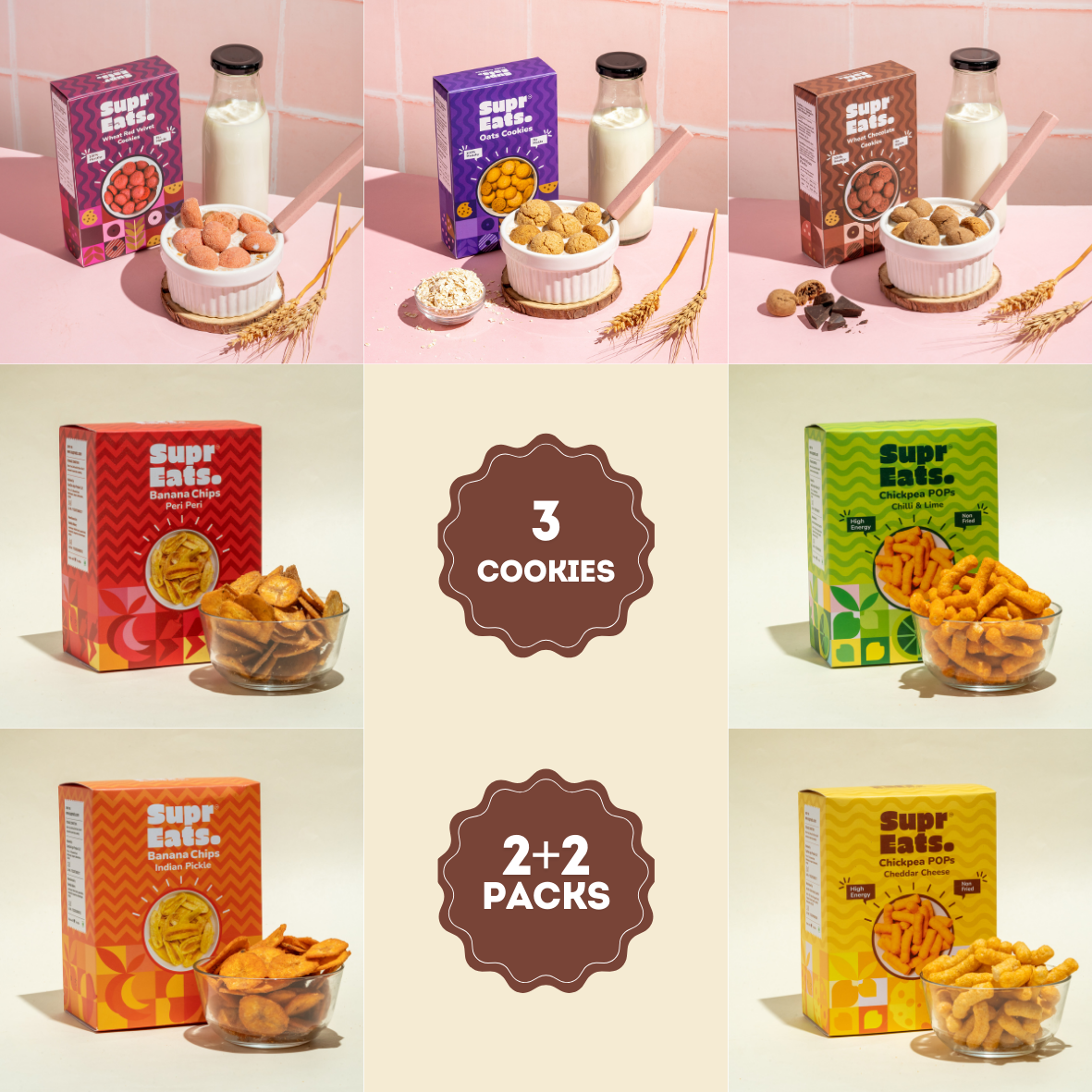Best Seller Combo | Cookies, Banana Chips & Pops | Pack of 7X