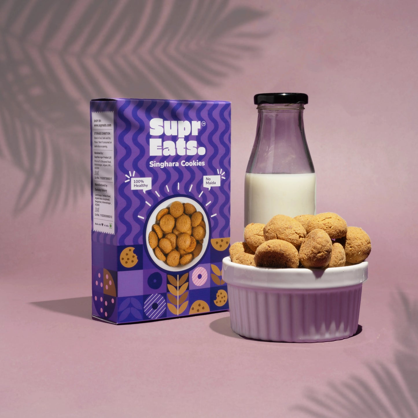 Singhara Cookies | Mini, Creamy & Healthy Cookies | 100g x 3