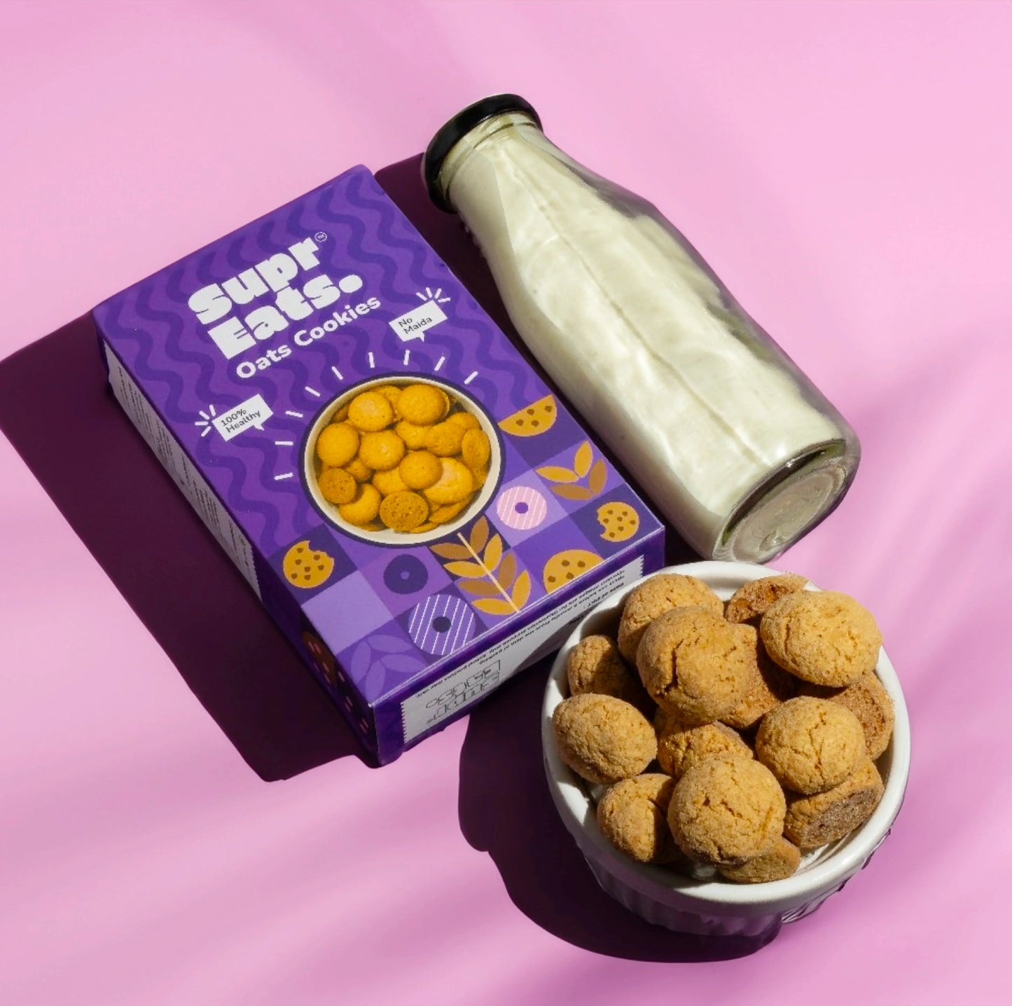 Oats Wheat Cookies | Mini Cookies | No Preservatives| 100g x 3