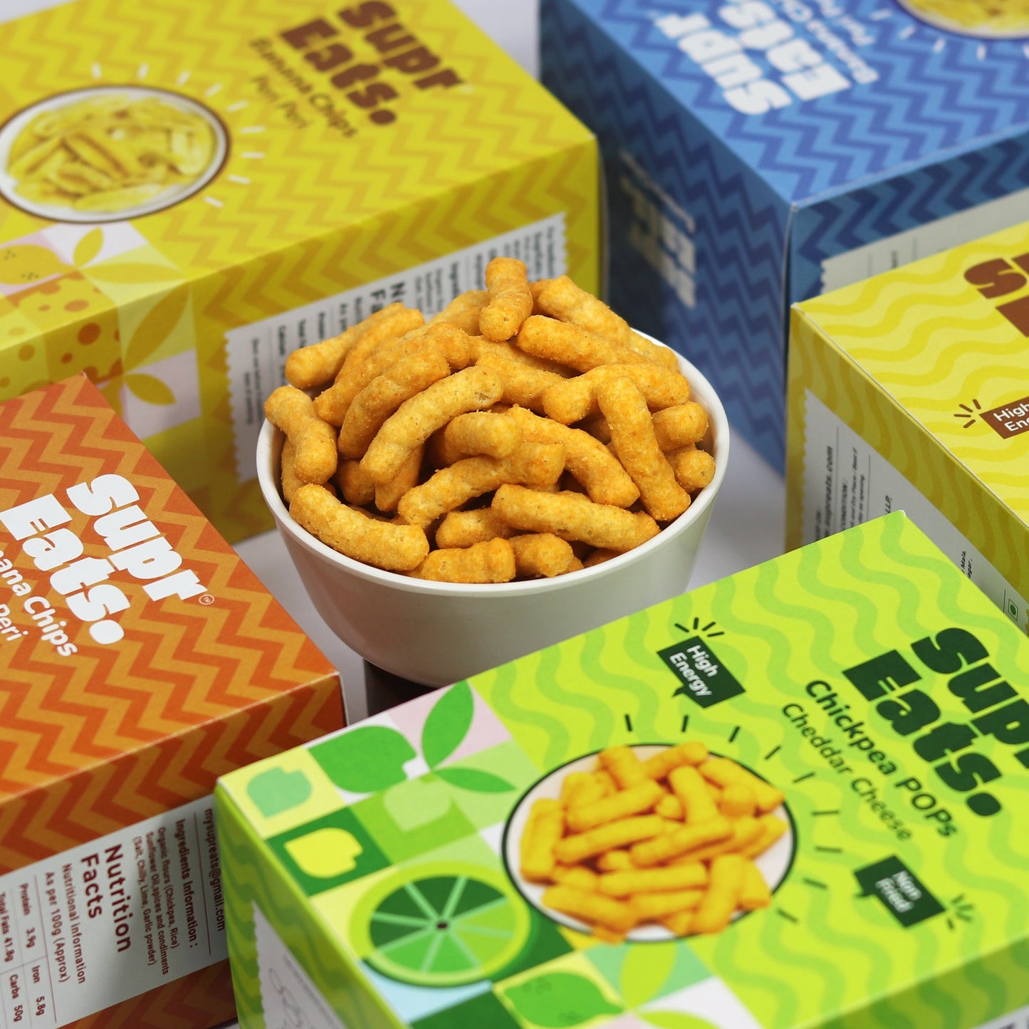 Cheddar Cheese - Chickpea Pops | Non Fried | Supergrain Sticks | 100g x 3