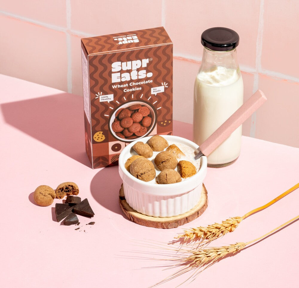 Wheat Chocolate mini Cookies | Healthy & Nutty | No Palm Oil | 100g x 3