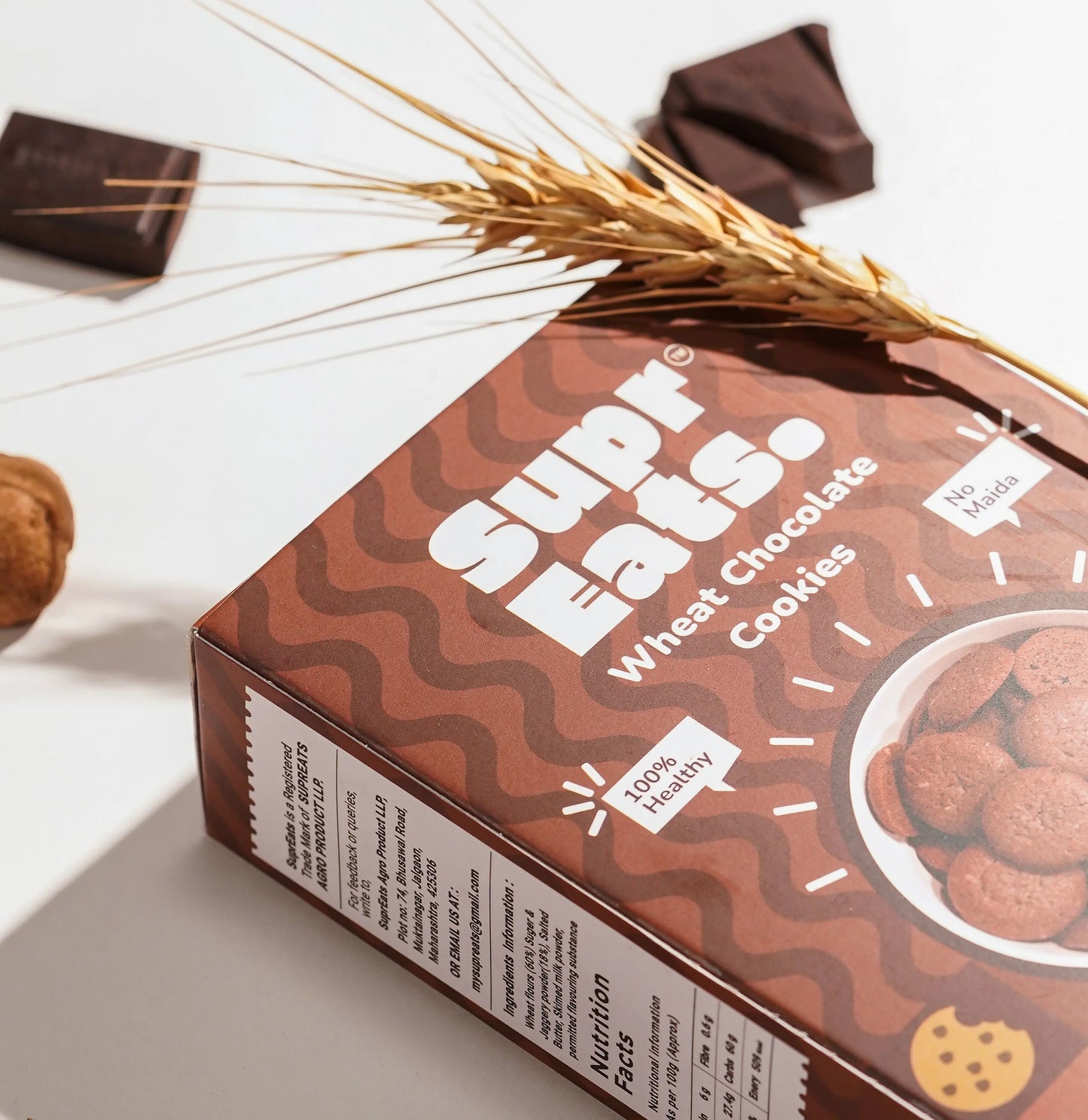 Wheat Chocolate mini Cookies | Healthy & Nutty | No Palm Oil | 100g x 3