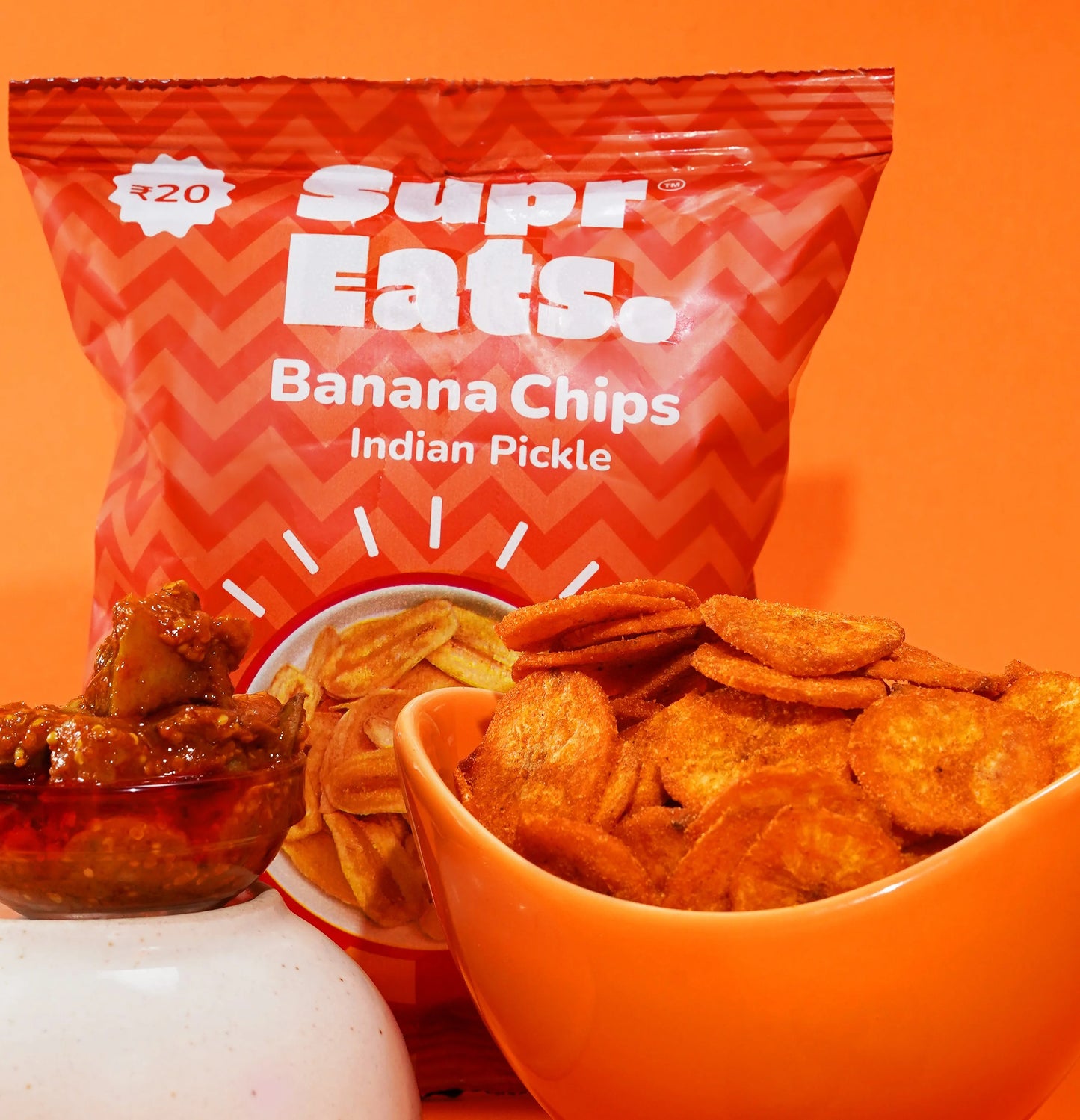 Indian Pickle Banana Chips Pouch | Minimal Fried | Pack of 10