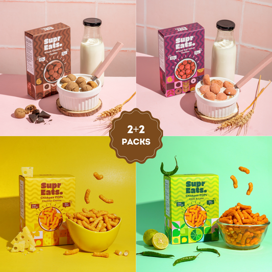 Chickpea Pops & Mini whaet Cookies Combo pack | Pack of 4X