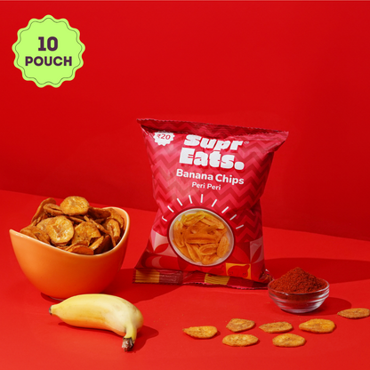 Peri Peri Banana Chips Pouch | Spicy Treat | Pack of 10