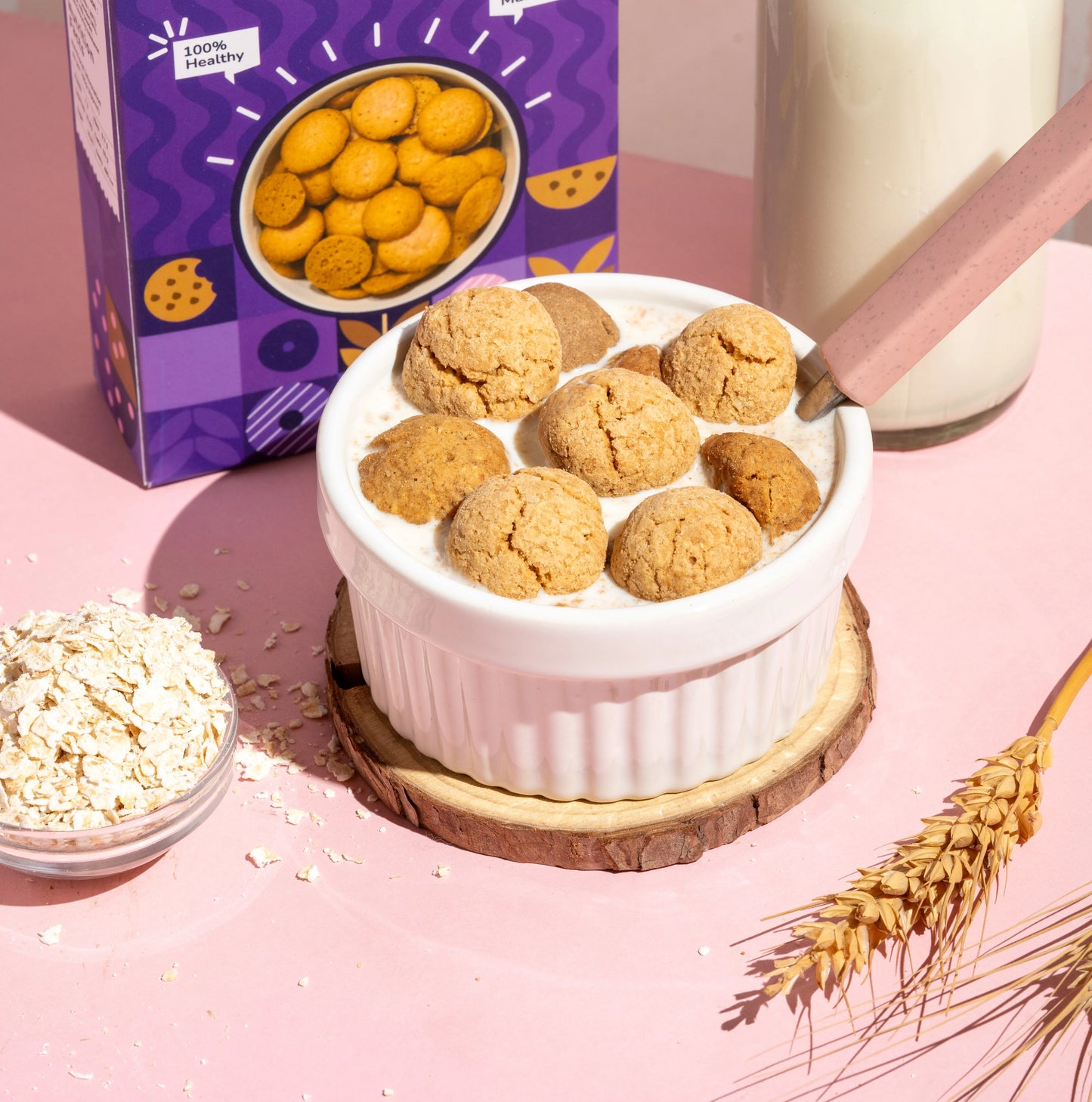 Oats Wheat Cookies | Mini Cookies | No Preservatives|  100g x 3