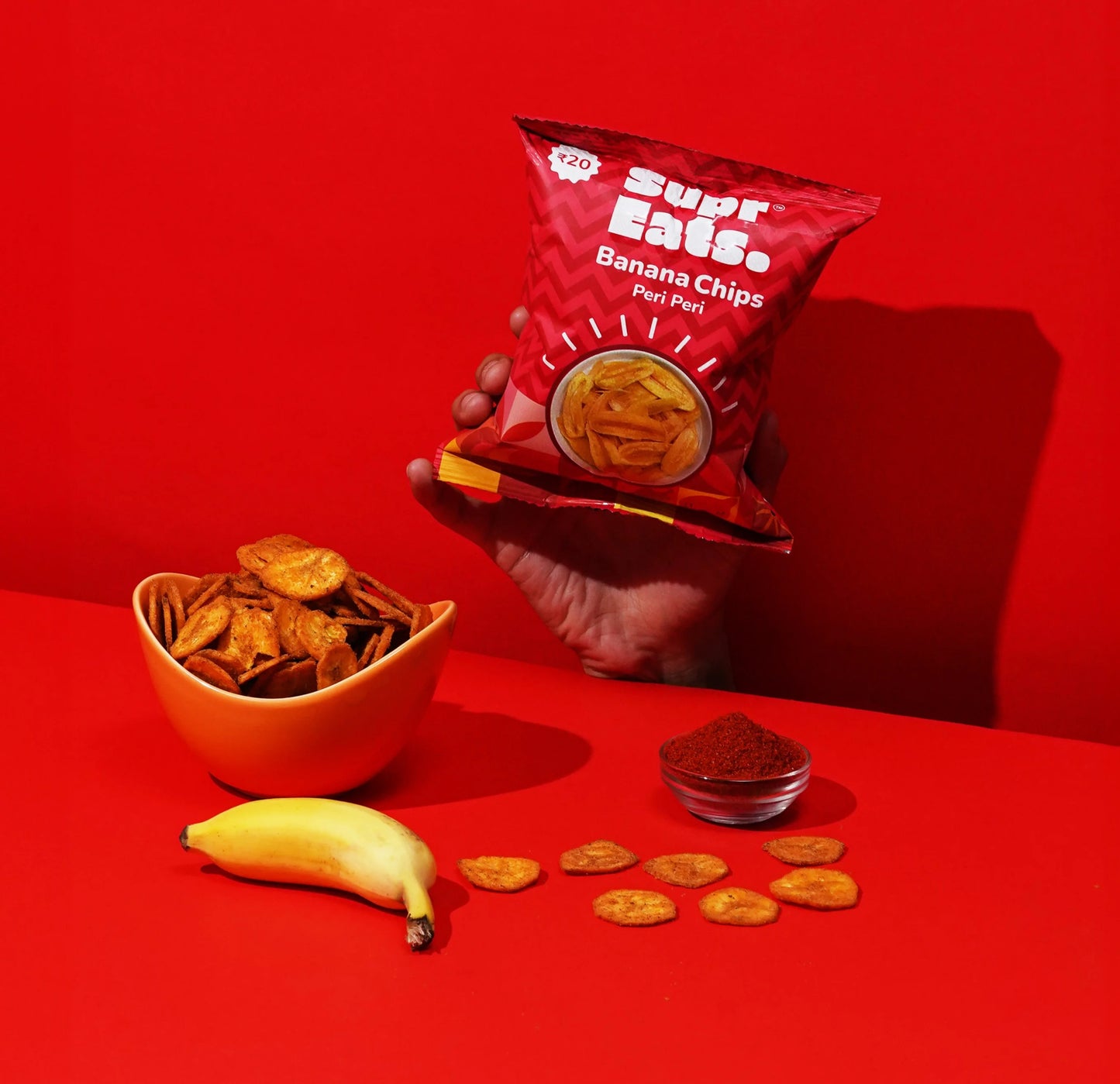 Peri Peri Banana Chips Pouch | Spicy Treat | Pack of 10